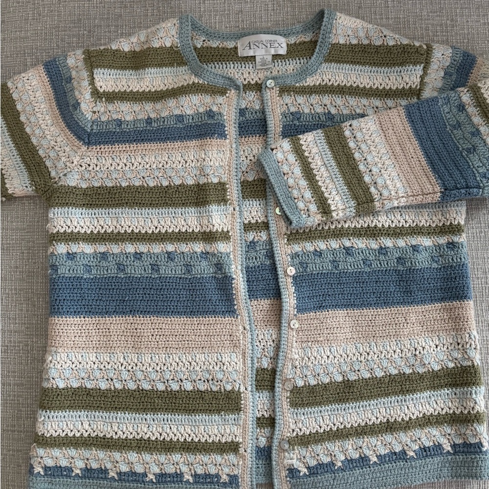 Casual Corner Annex Multicolor Crochet Sweater
